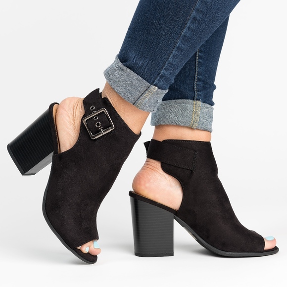 black slingback booties